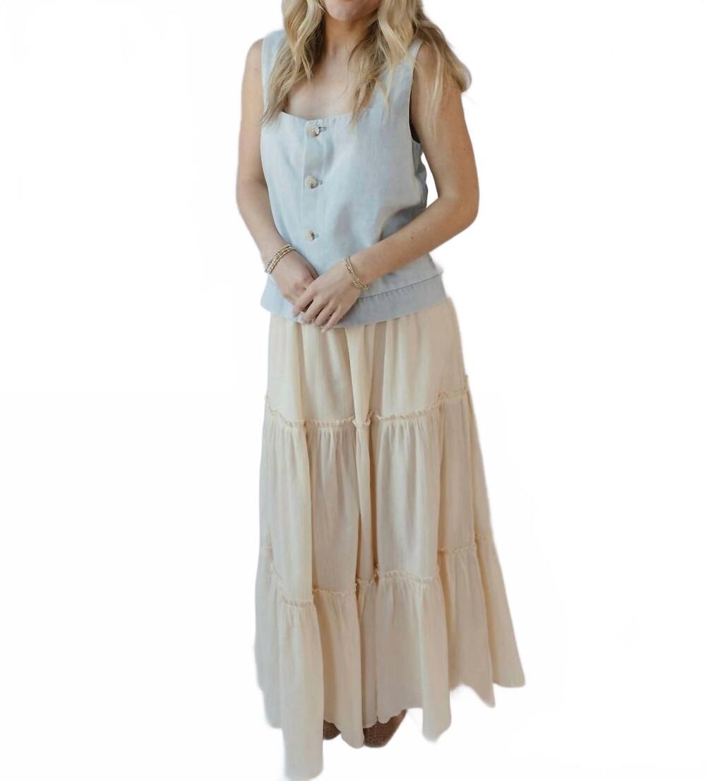 NEW BY TOGETHER ruffle chiffon pants in beige